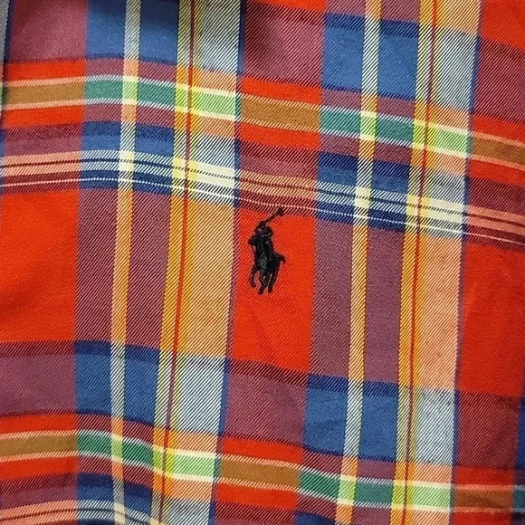 Ralph Lauren Red Plaid Boys Button Down Shirt Size XL - Picture 2 of 7